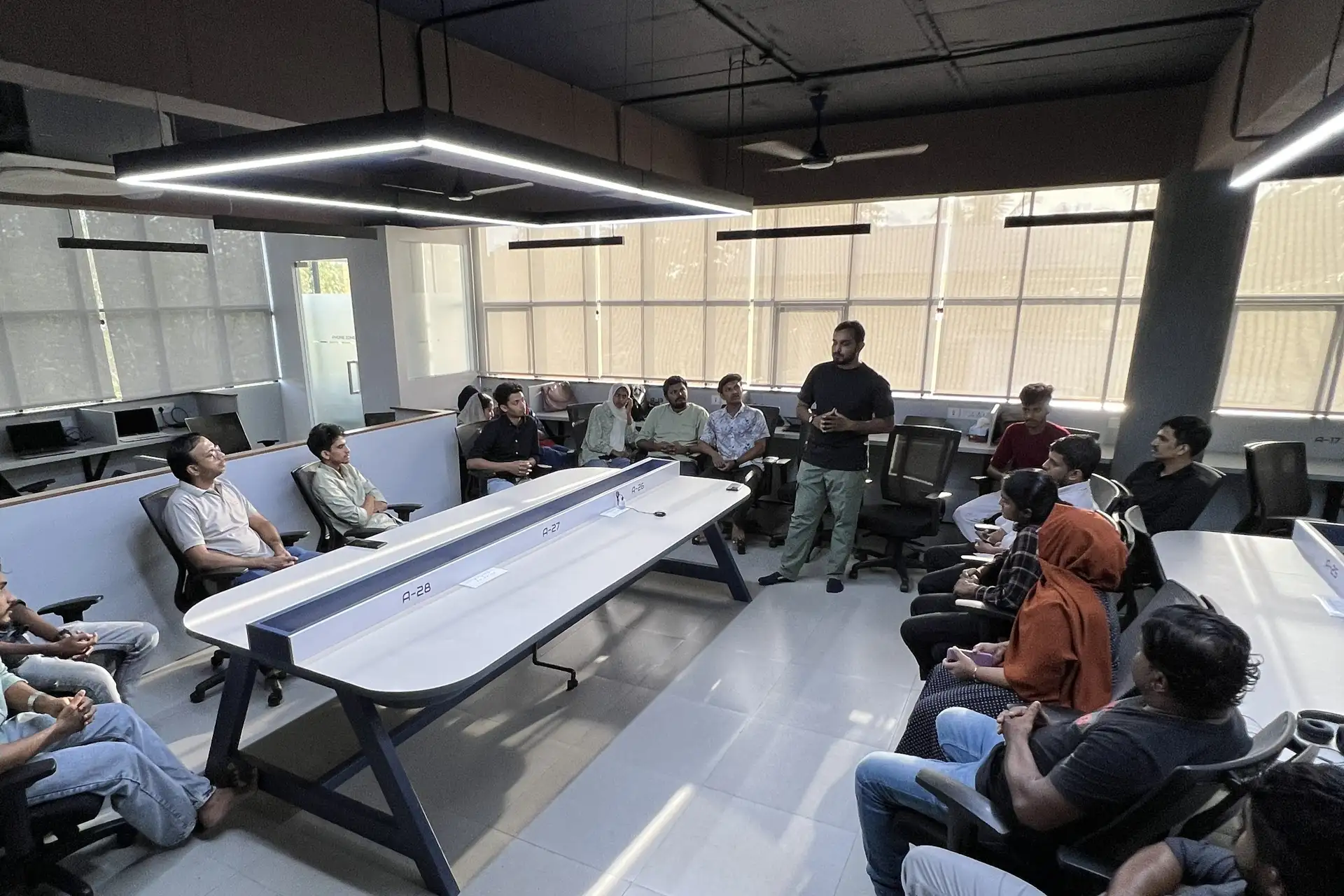 Team collaboration in a Spunic coworking workspace in North Kerala