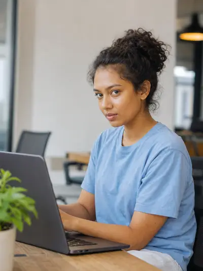 Spunic community member working on a laptop